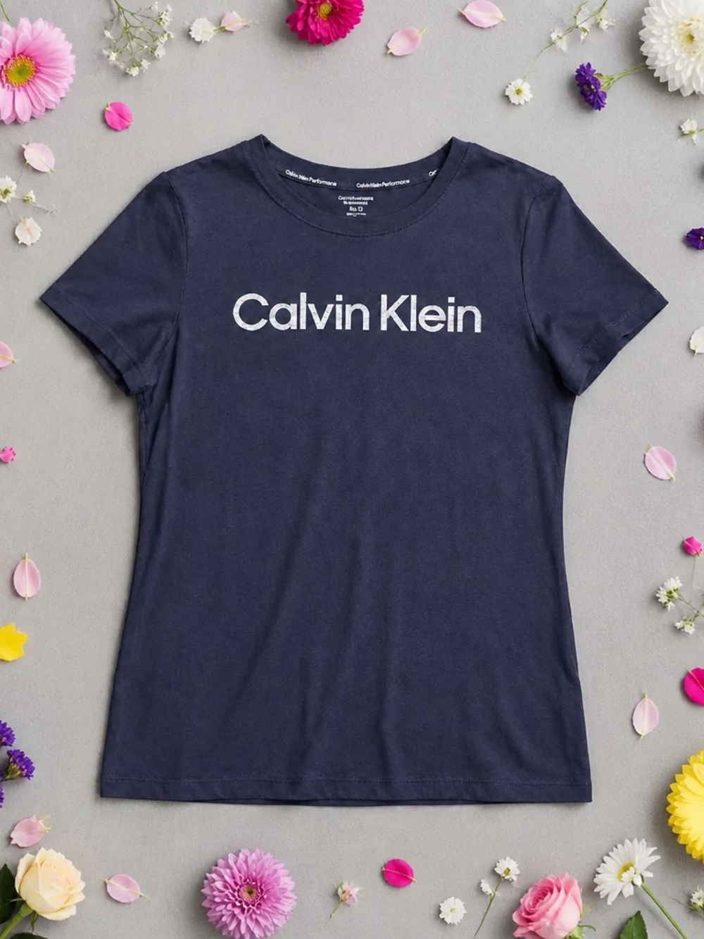 Calvin Klein Navy Short-Sleeve Logo Tee